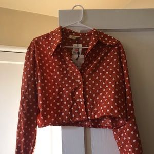 UO Polka Dot Cropped Top